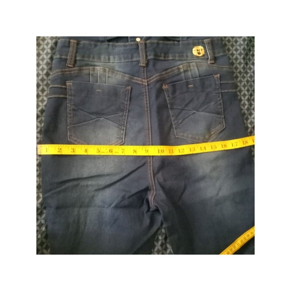 CUTIE PIE JEANS COLOR DARK DEMIN SIZE (15) STRETCH, FLARED - Picture 6 of 7